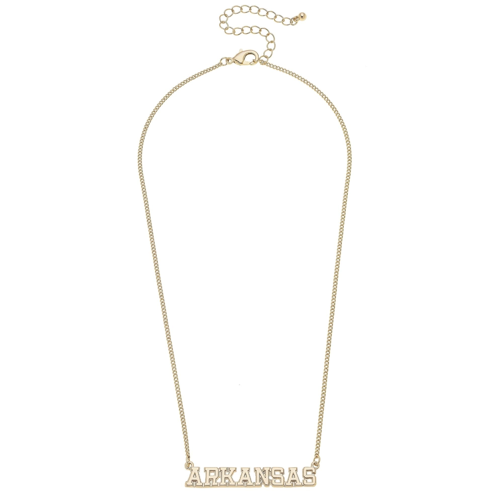 CANVAS Style Arkansas Razorbacks 18k Gold-Plated Varsity Word Necklace