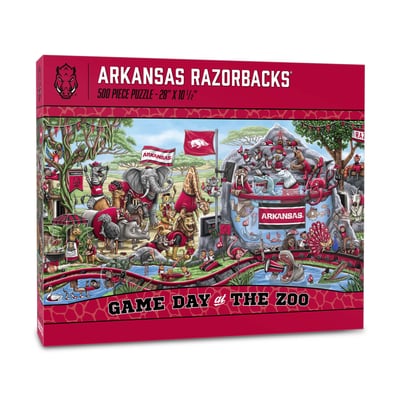 Arkansas Razorbacks Fanpoint 10.5" x 28" Game Day at the Zoo 500-Piece Puzzle