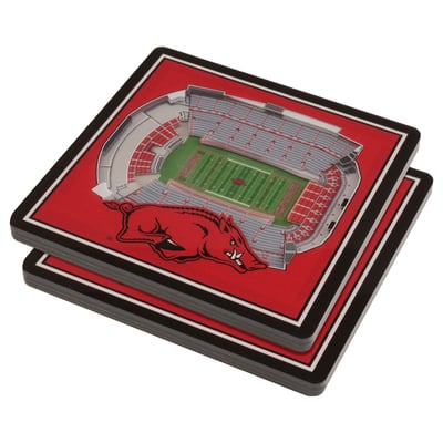 Arkansas Razorbacks Fanpoint 3D StadiumView Coasters