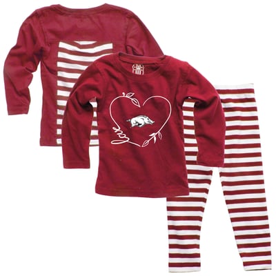 Arkansas Razorbacks Wes & Willy Girls Infant Long Sleeve Top and Pant Set - Cardinal
