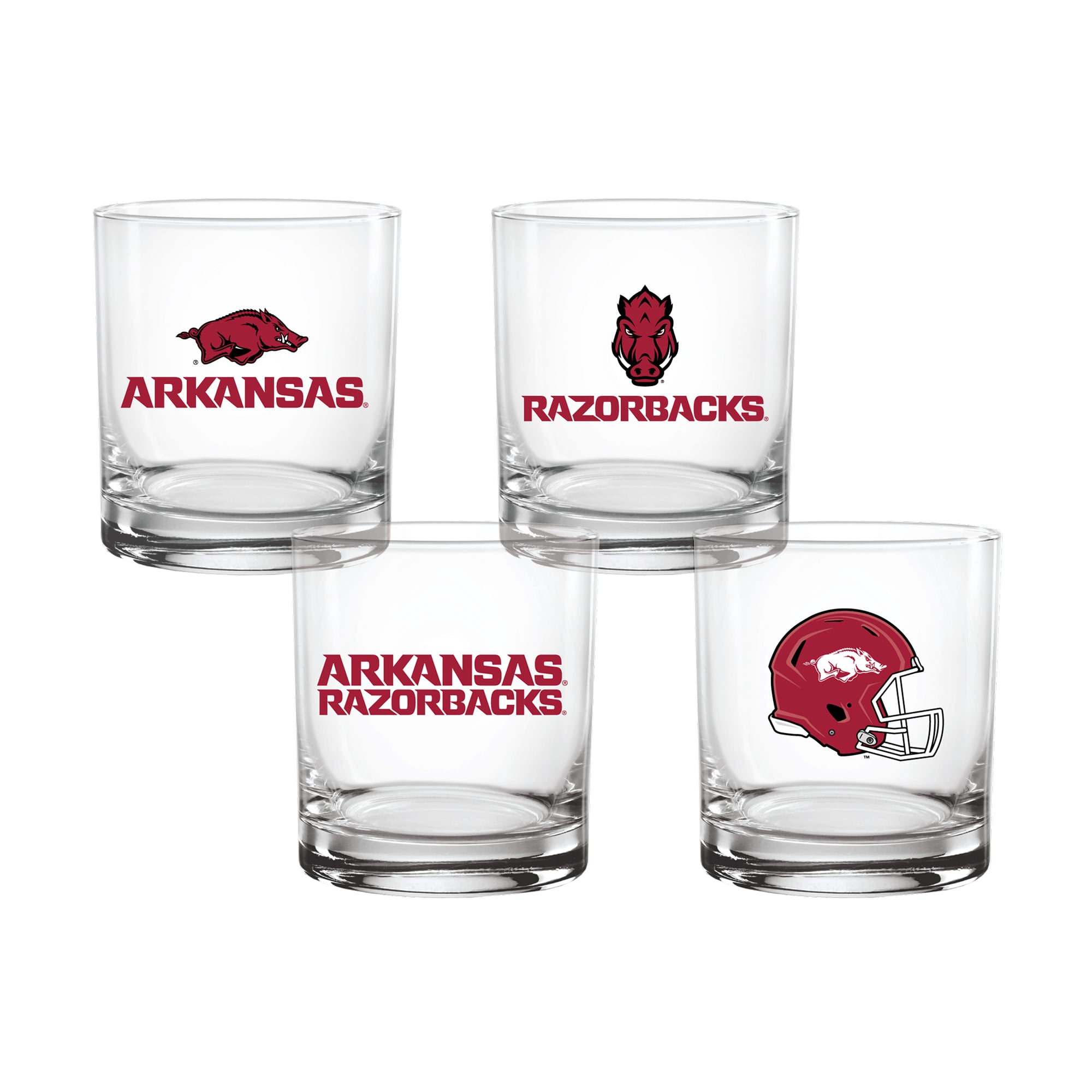 Coffret de 4 verres à whisky de collection Indigo Falls Arkansas Razorbacks