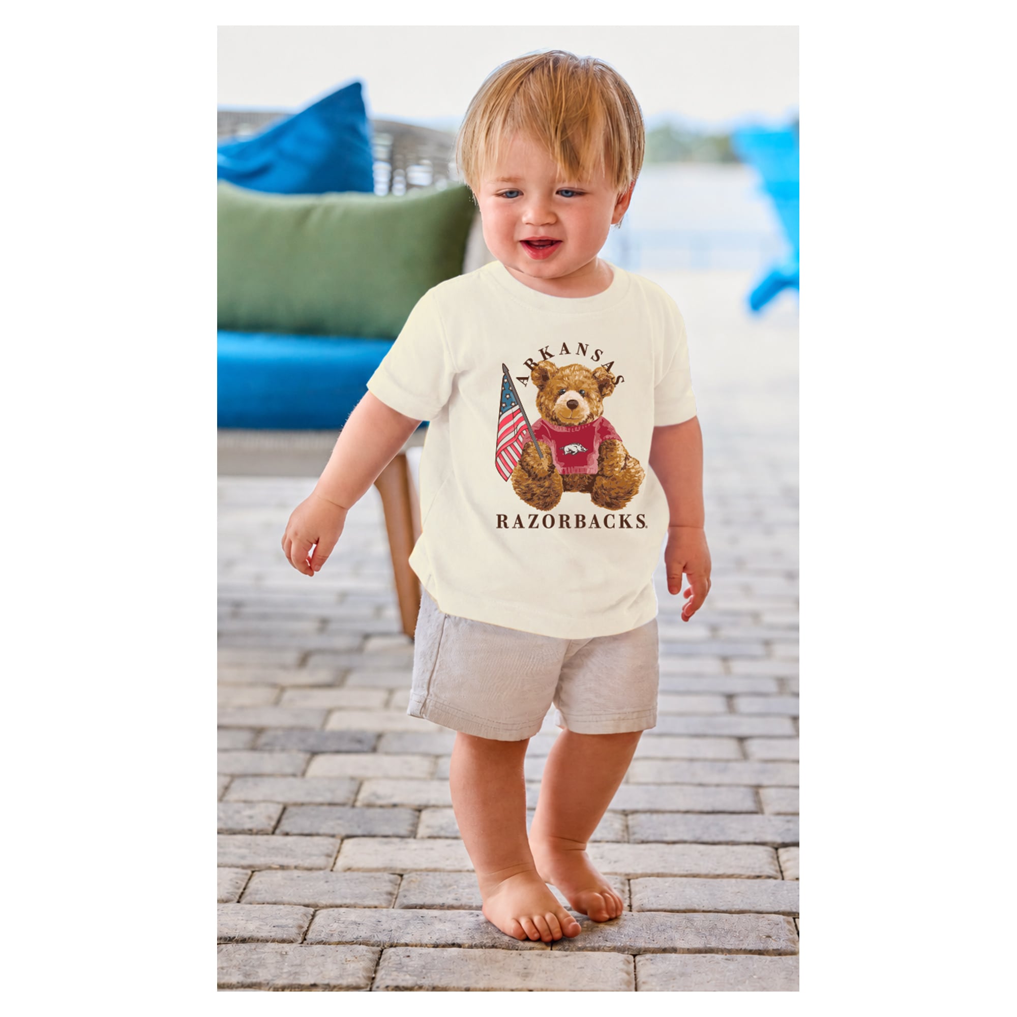 T-shirt bébé crème Arkansas Razorbacks All-American Teddi