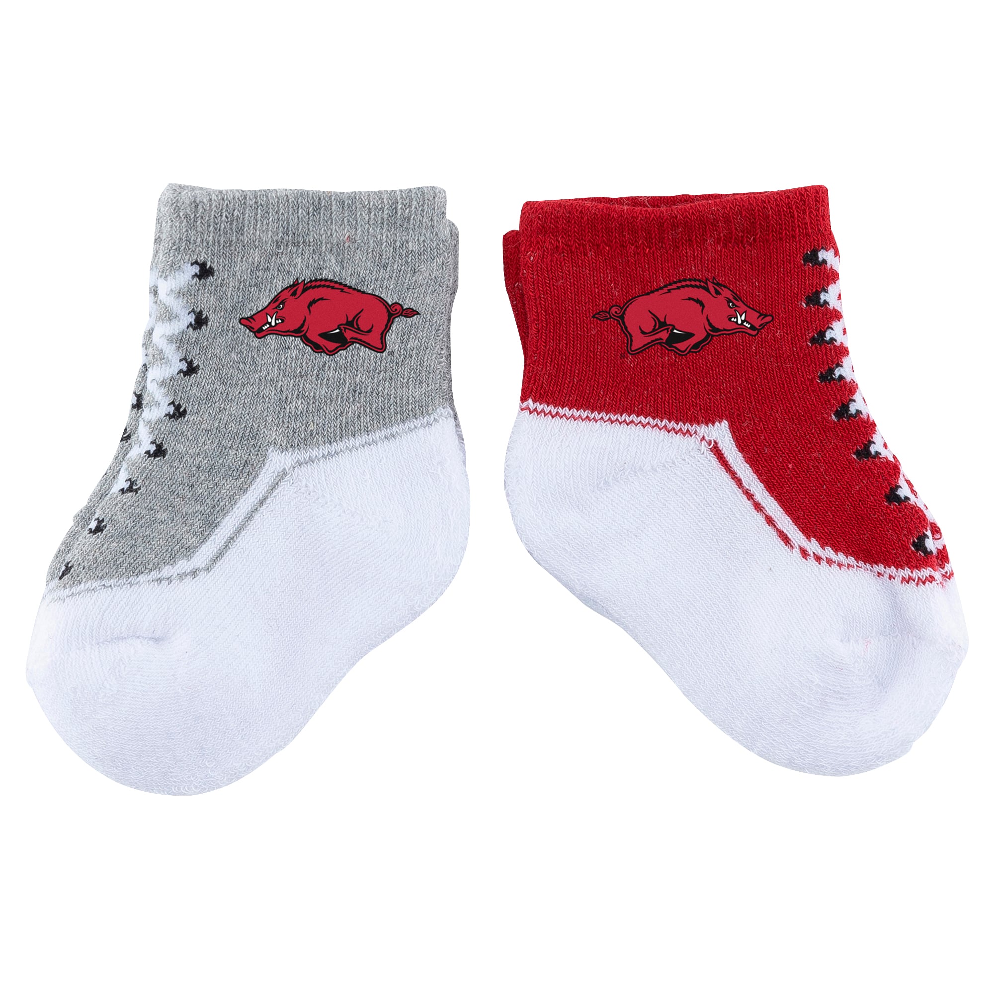 Chaussettes pour bébé ZooZatz Arkansas Razorbacks (lot de deux)