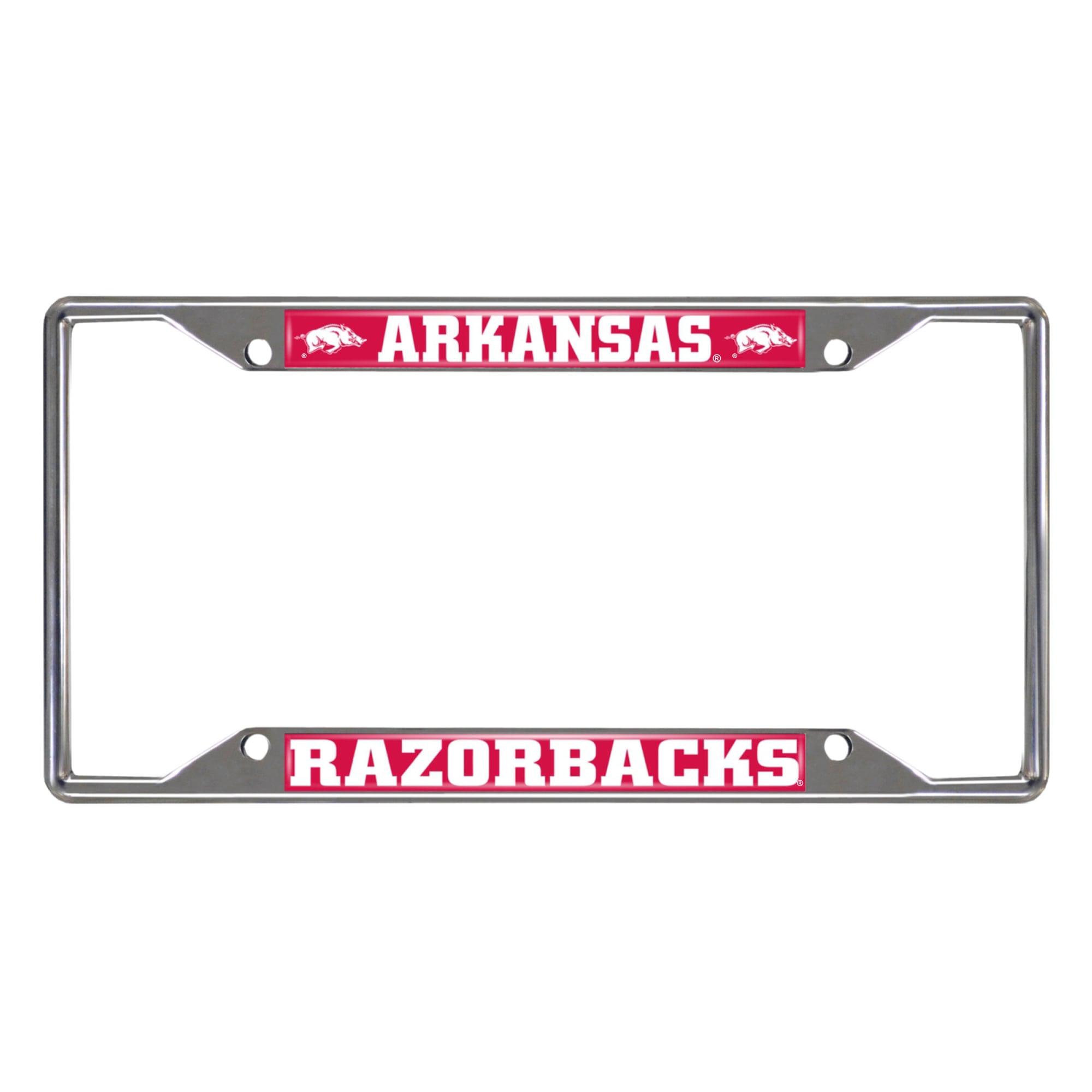 Cadre de plaque d'immatriculation chromé Logo Brands Arkansas Razorbacks