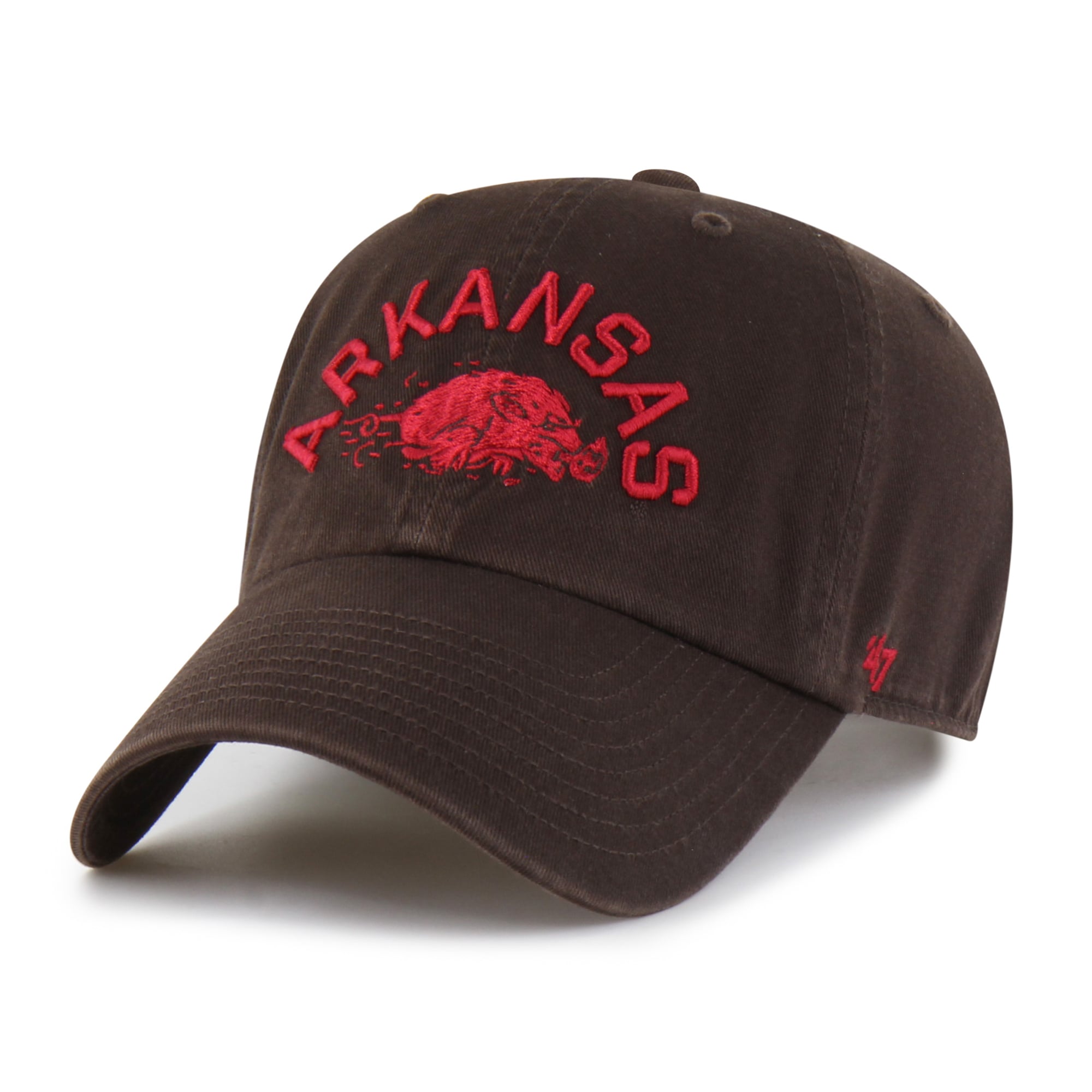 Unisex '47  Arkansas Razorbacks Natural Vault Clean Up Adjustable Hat