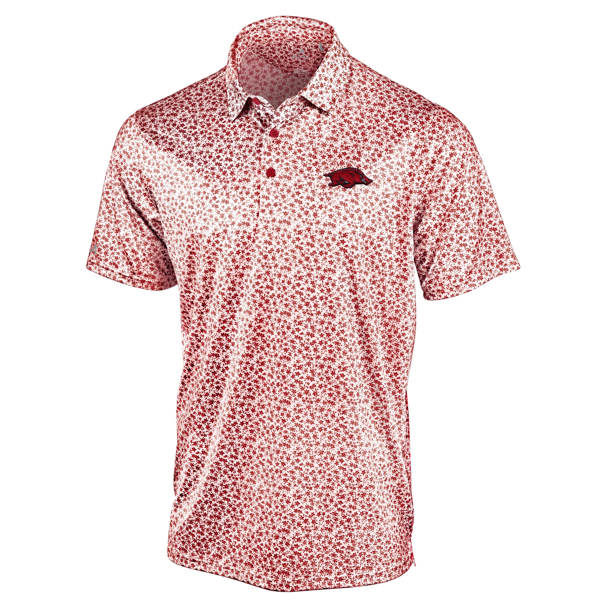 Men's Antigua Cardinal Arkansas Razorbacks Flourish Polo