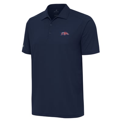 Arkansas Razorbacks Antigua Patriotic Logo Tribute Polo - Navy
