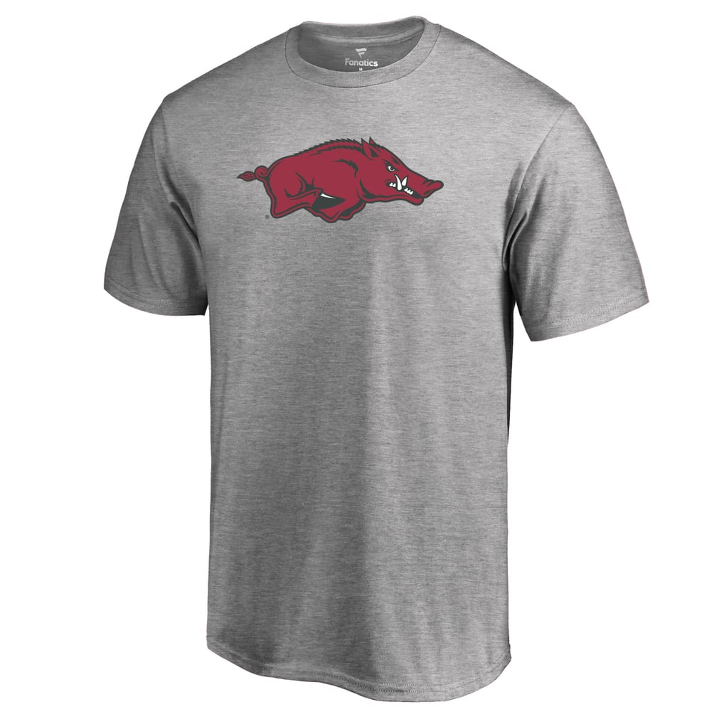 Men's Ash Arkansas Razorbacks Primary Team Logo T-Shirt