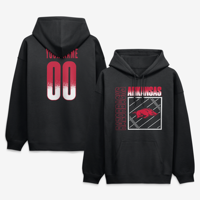 Arkansas Razorbacks Big & Tall Home Field Pop Personalized Any Name & Number Hoodie - Black