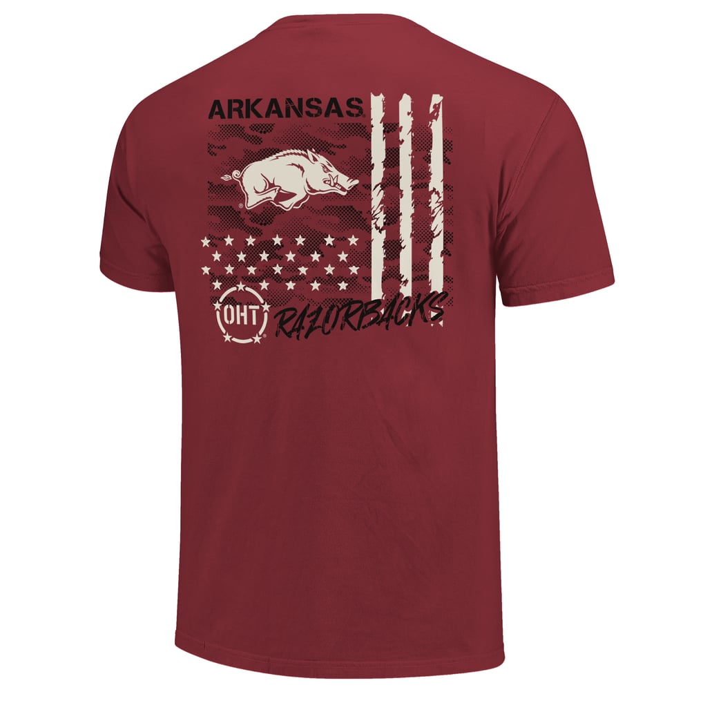 Men's Cardinal Arkansas Razorbacks Comfort Colors OHT Camo Overlay T-Shirt