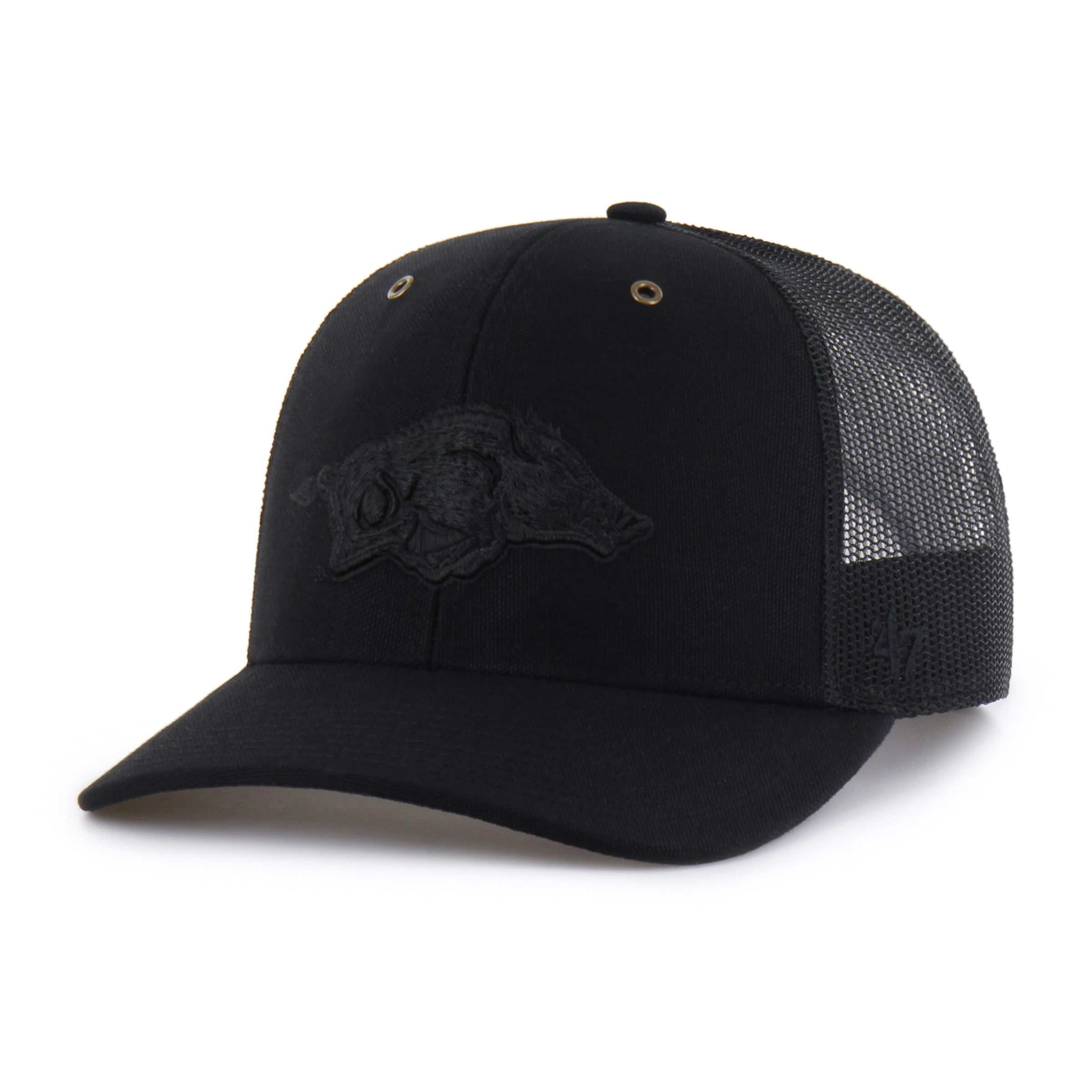 Men's Carhartt x '47 Black Arkansas Razorbacks Trucker Adjustable Hat