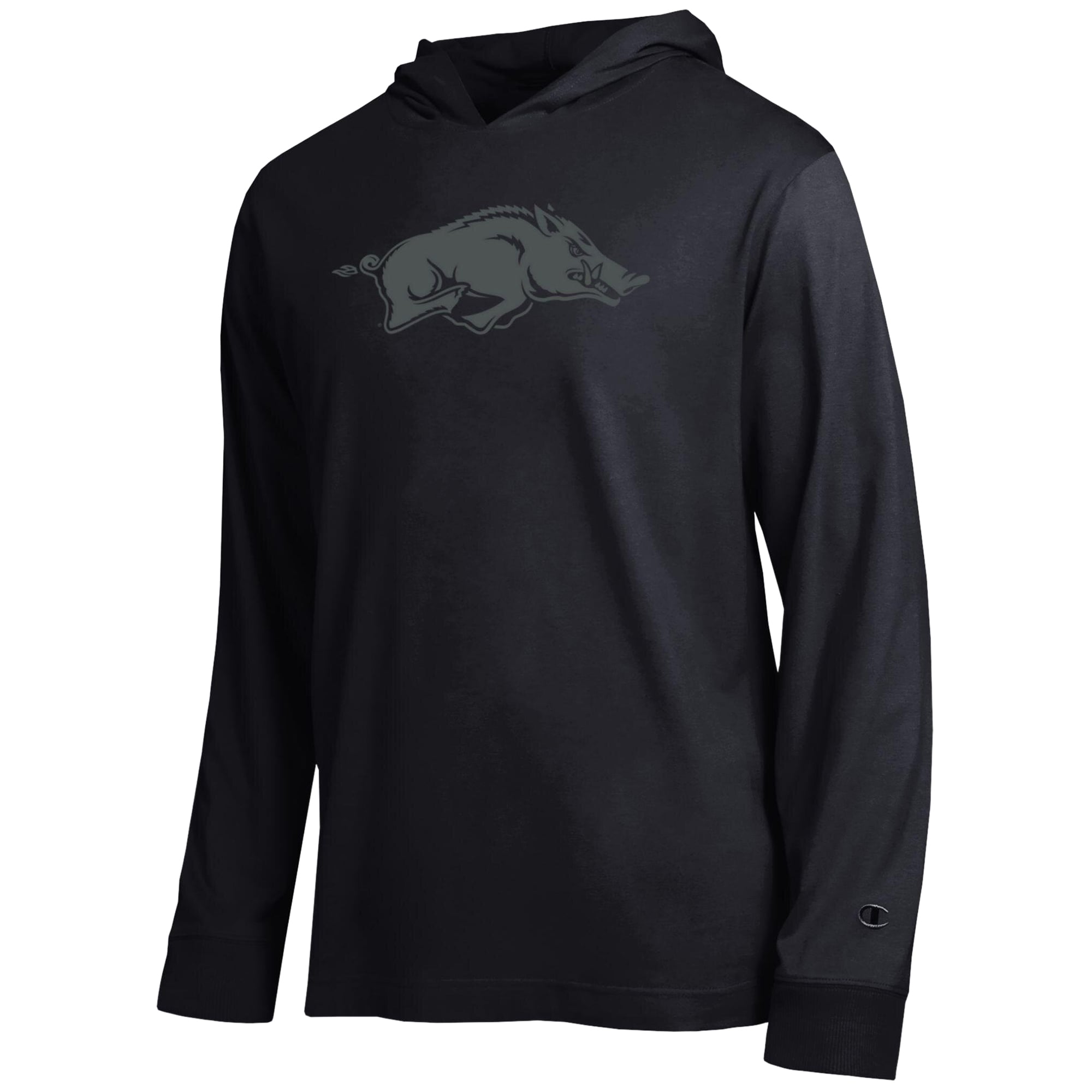 T-shirt à capuche manches longues Champion Black Arkansas Razorbacks Tonal All-Star pour homme