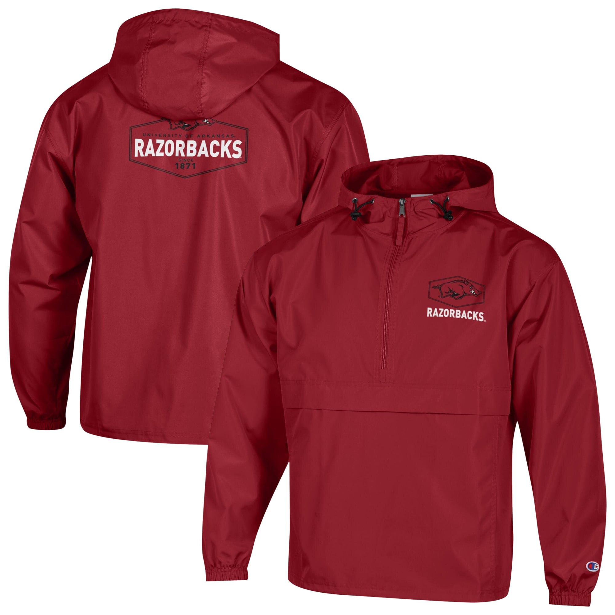 Men's Champion Cardinal Arkansas Razorbacks Delay Packable Half-Zip Jacket
