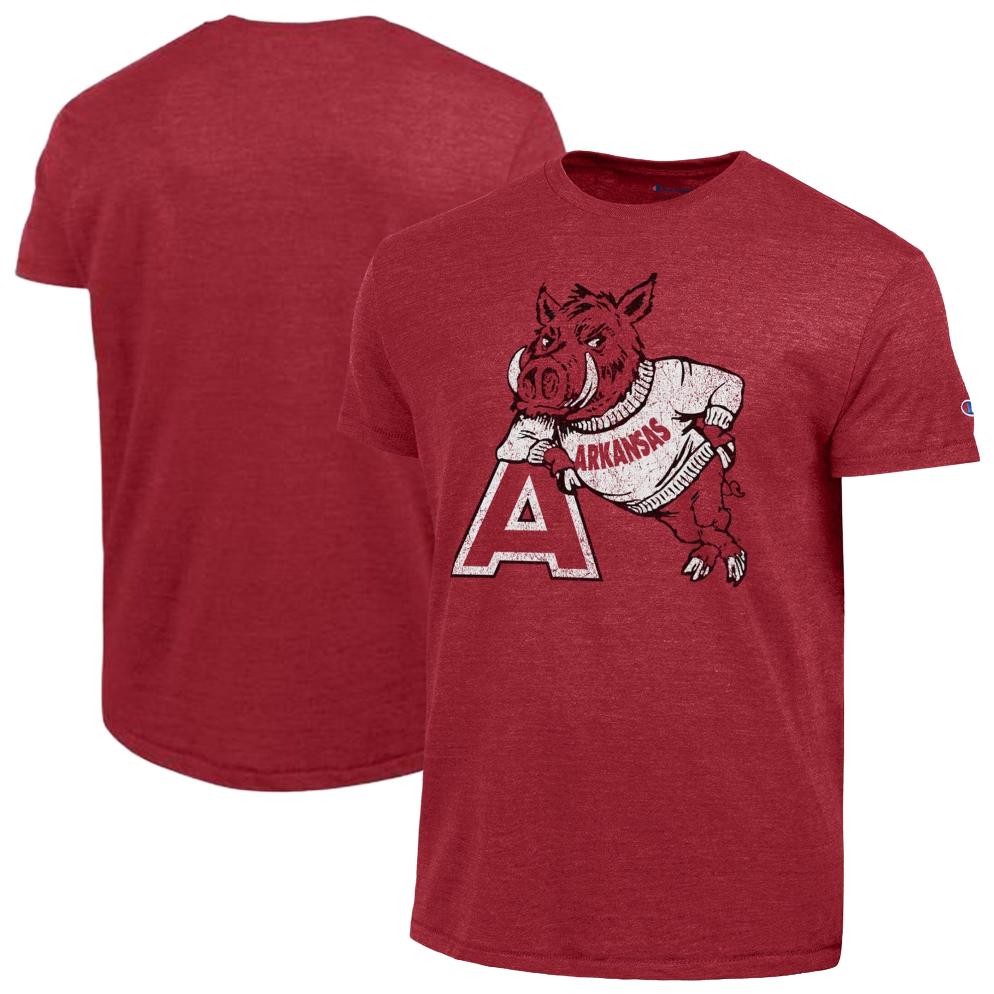 Men's Champion Cardinal Arkansas Razorbacks Vintage Triumph Tri-Blend T-Shirt