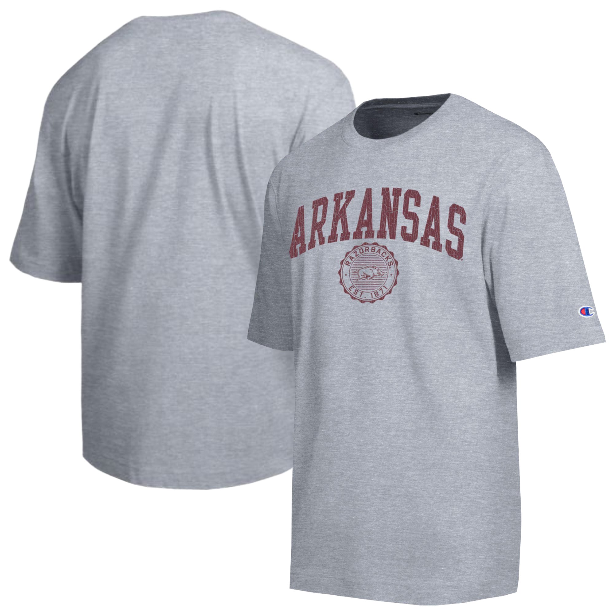 Men's Champion Heather Gray Arkansas Razorbacks Scholar All-Star T-Shirt