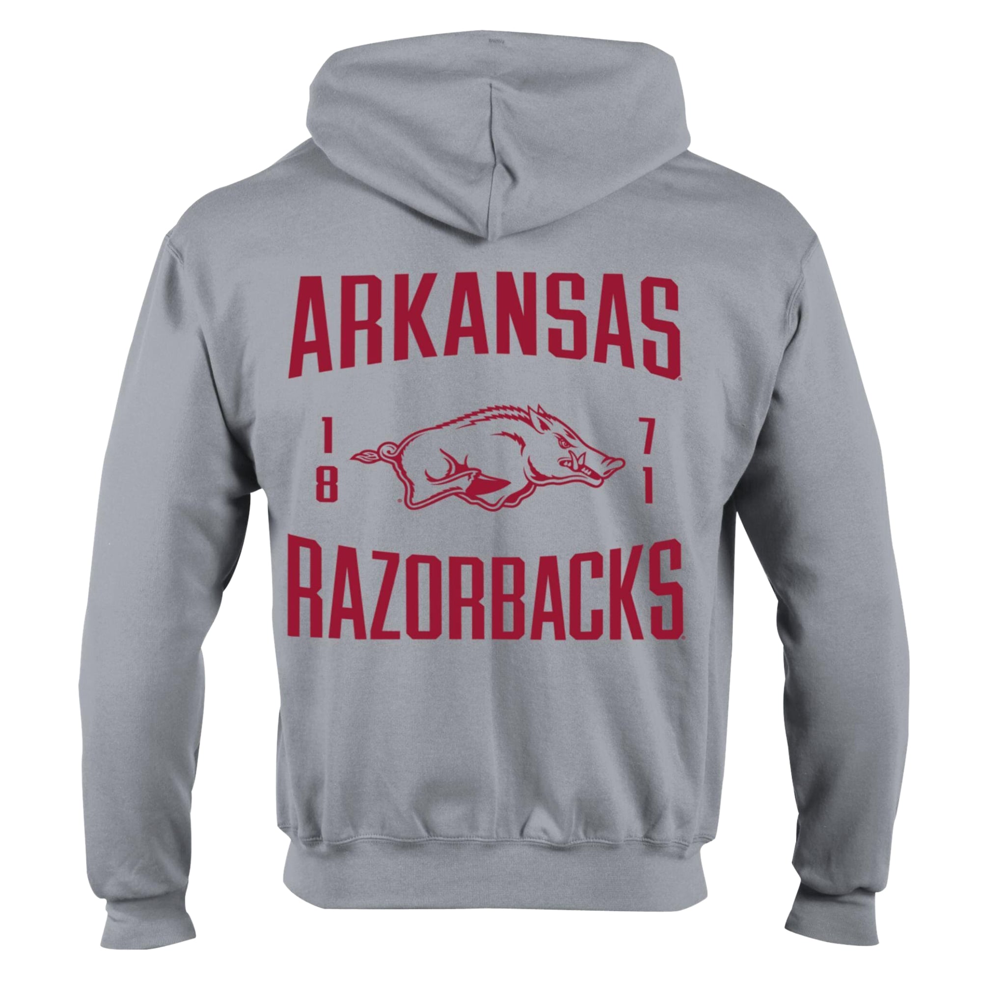 Men's Champion Heather Gray Arkansas Razorbacks Varsity Powerblend Full-Zip Fleece Hoodie