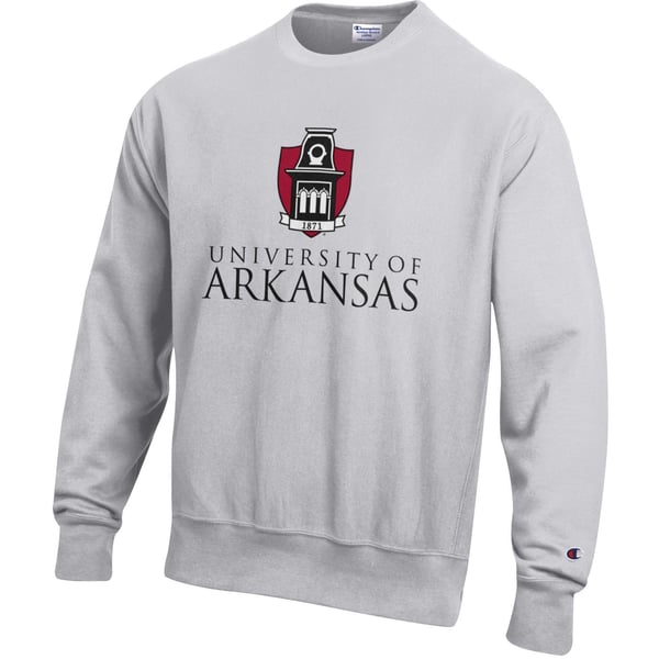 Mens CHAMPION SILV Arkansas Razorbacks Reverse Weave Crew