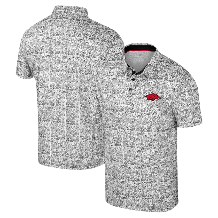 White Razorback Men's Colosseum White Arkansas Razorbacks Big & Tall It's Time! Allover ...