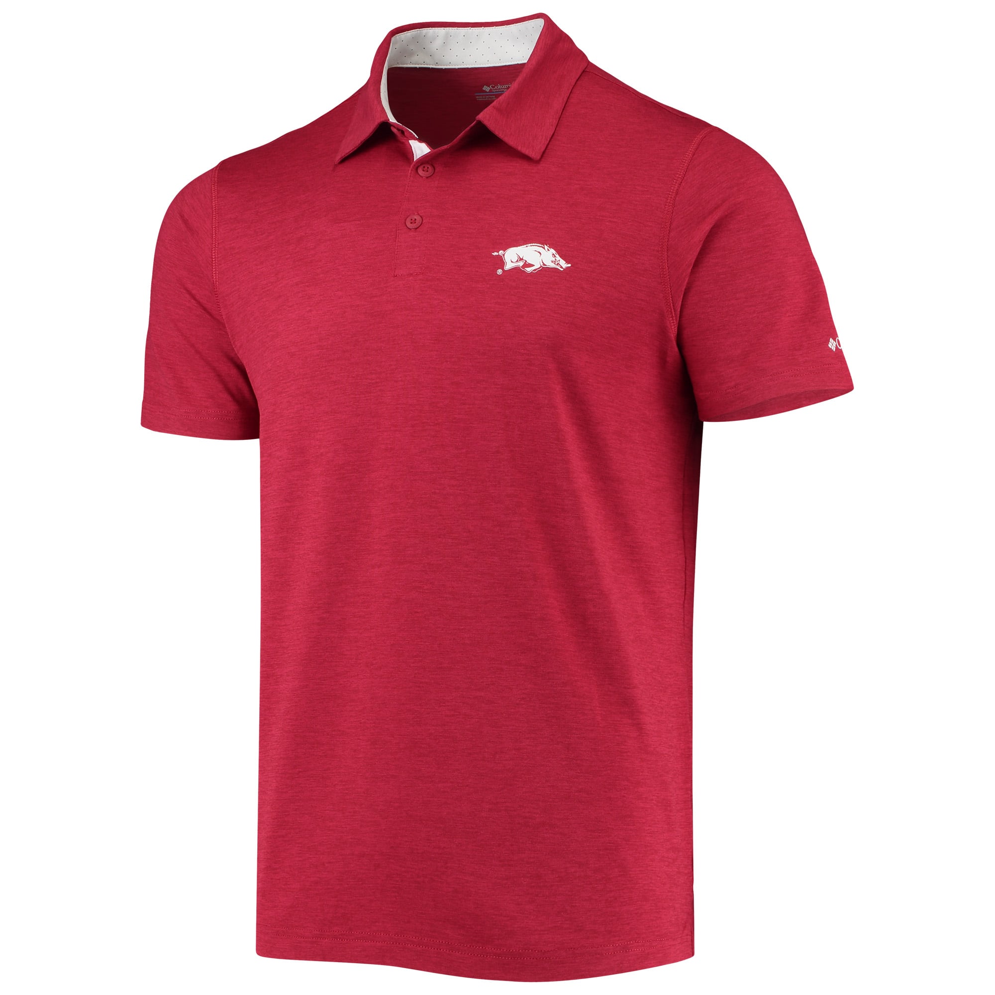 Men's Columbia Cardinal Arkansas Razorbacks Trail Omni-Shade Polo