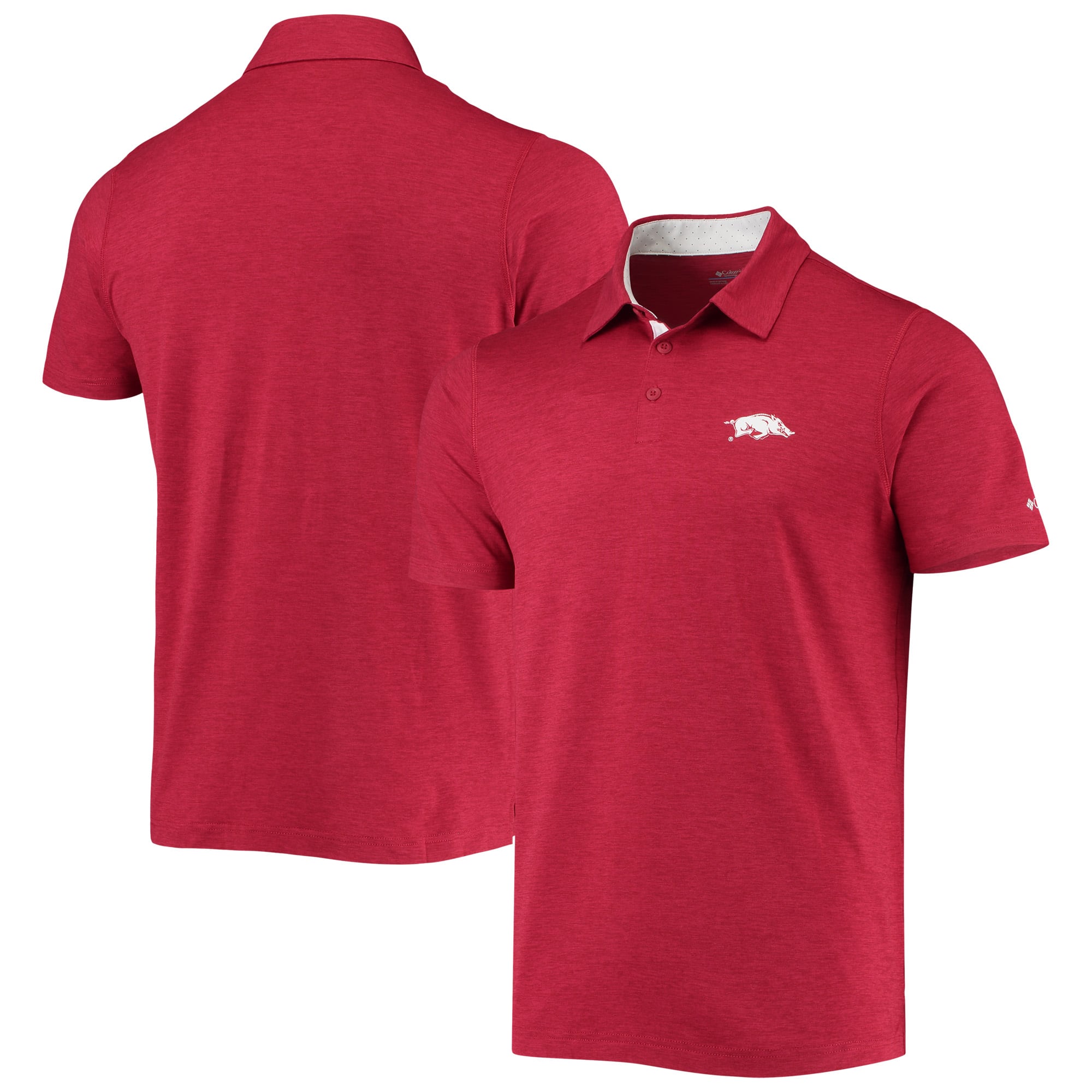 Men's Columbia Cardinal Arkansas Razorbacks Trail Omni-Shade Polo