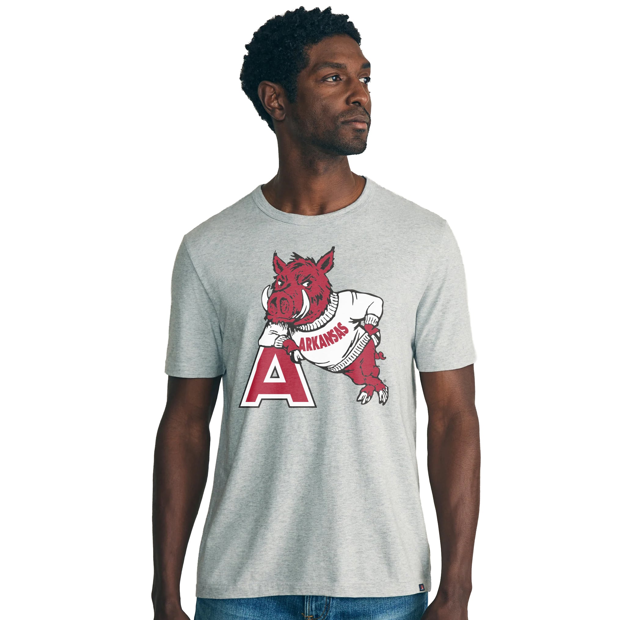 T-shirt homme FAHERTY bordeaux Arkansas Razorbacks délavé au soleil