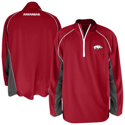 Arkansas Razorbacks Fanatics Big & Tall Quarter-Zip Raglan Jacket - Cardinal