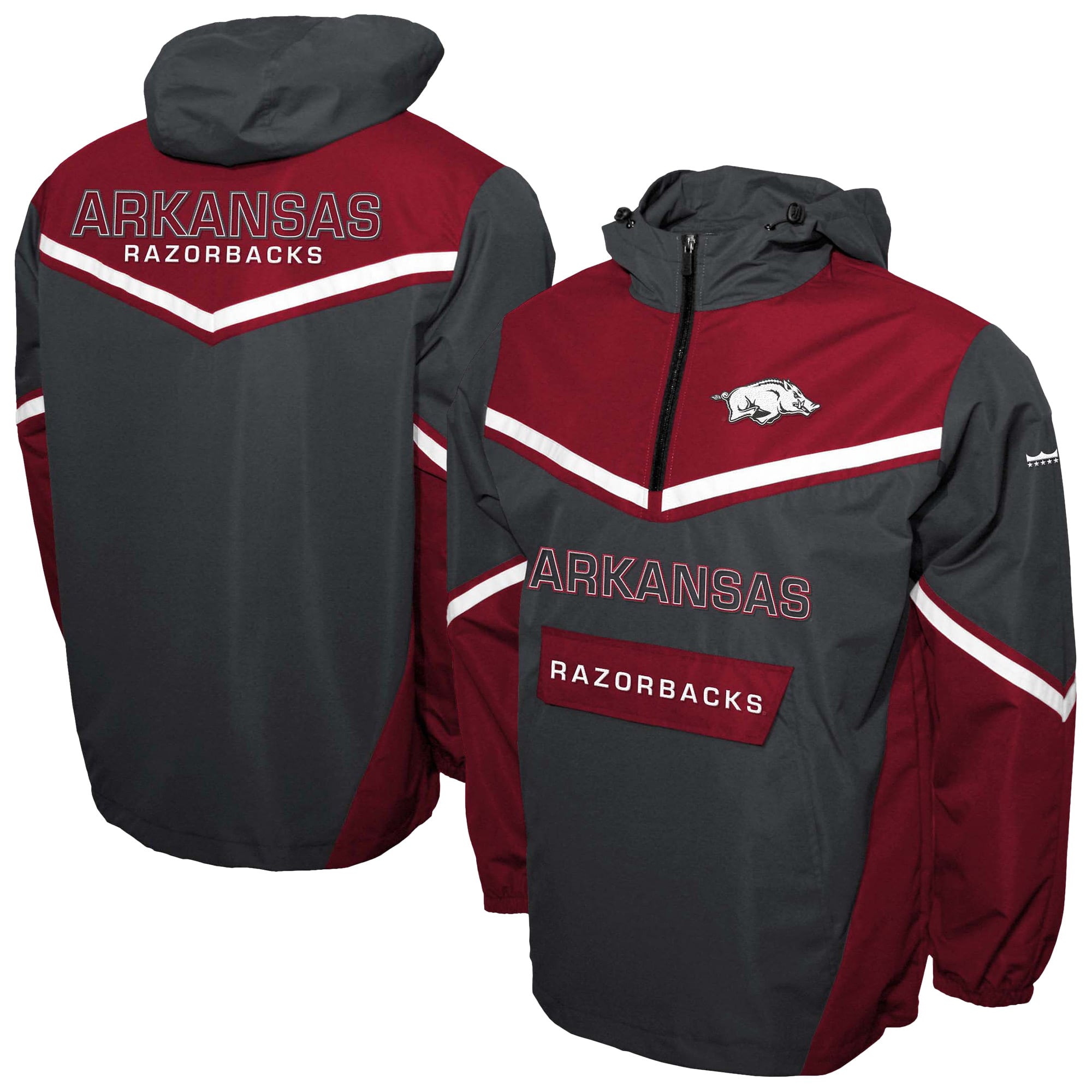 Arkansas Razorback Jacket Men's Franchise Club Gray Arkansas Razorbacks Action Anorak Half-Zip Jacket