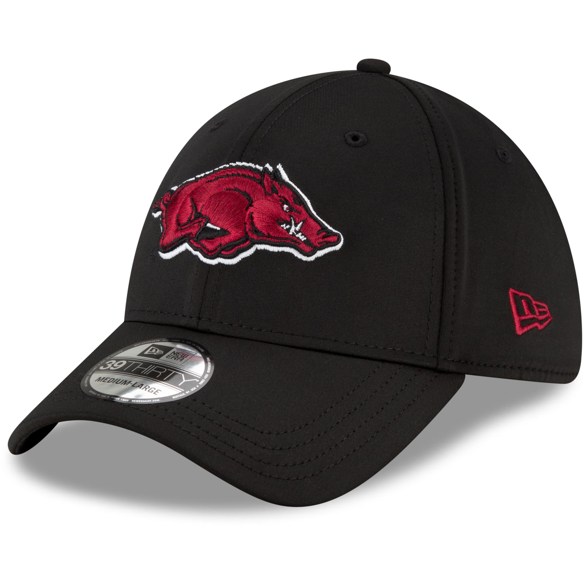 Men's New Era Black Arkansas Razorbacks Campus Preferred 39THIRTY Flex Hat