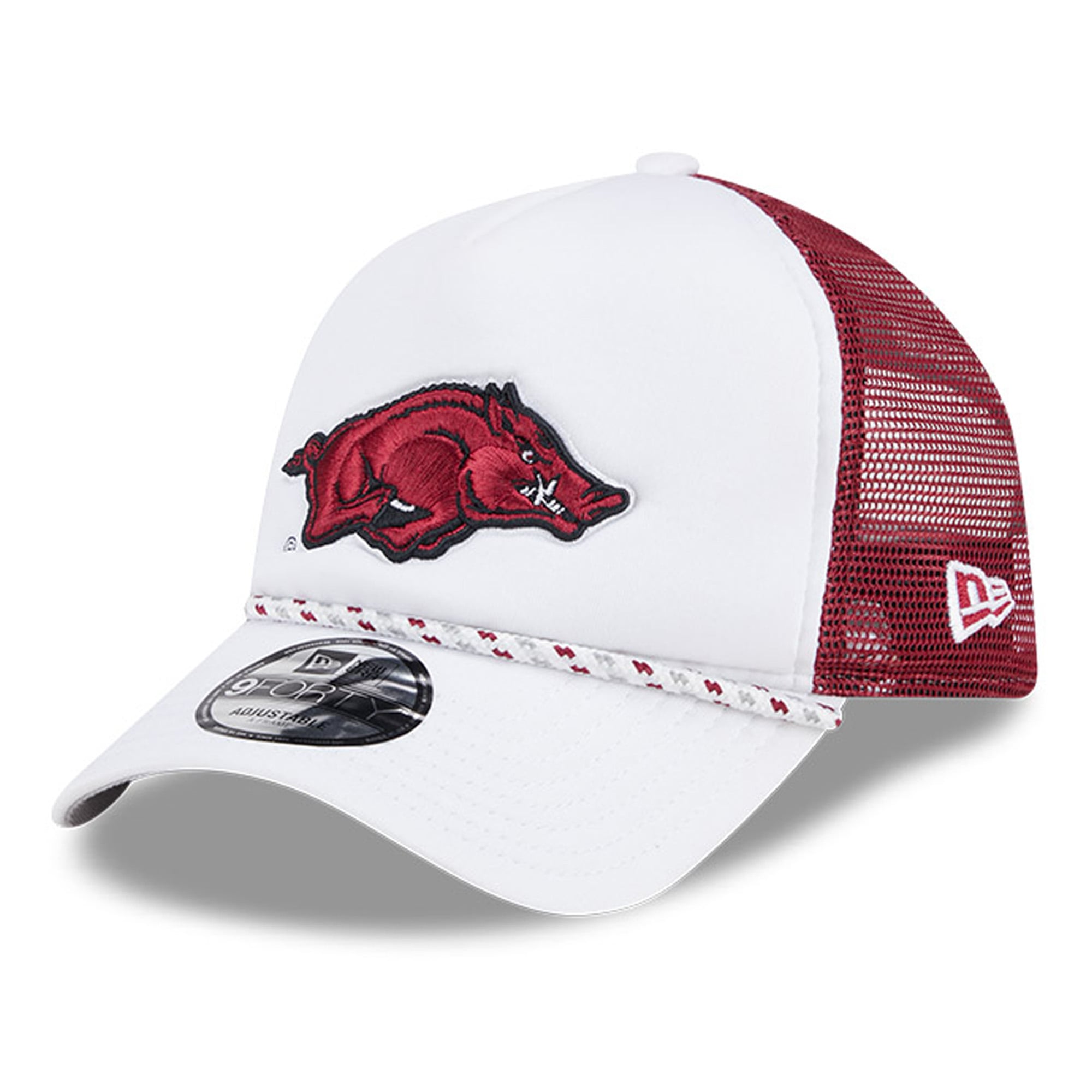 White Razorback Hat Men's New Era White/Cardinal Arkansas Razorbacks Court Sport Foam A ...