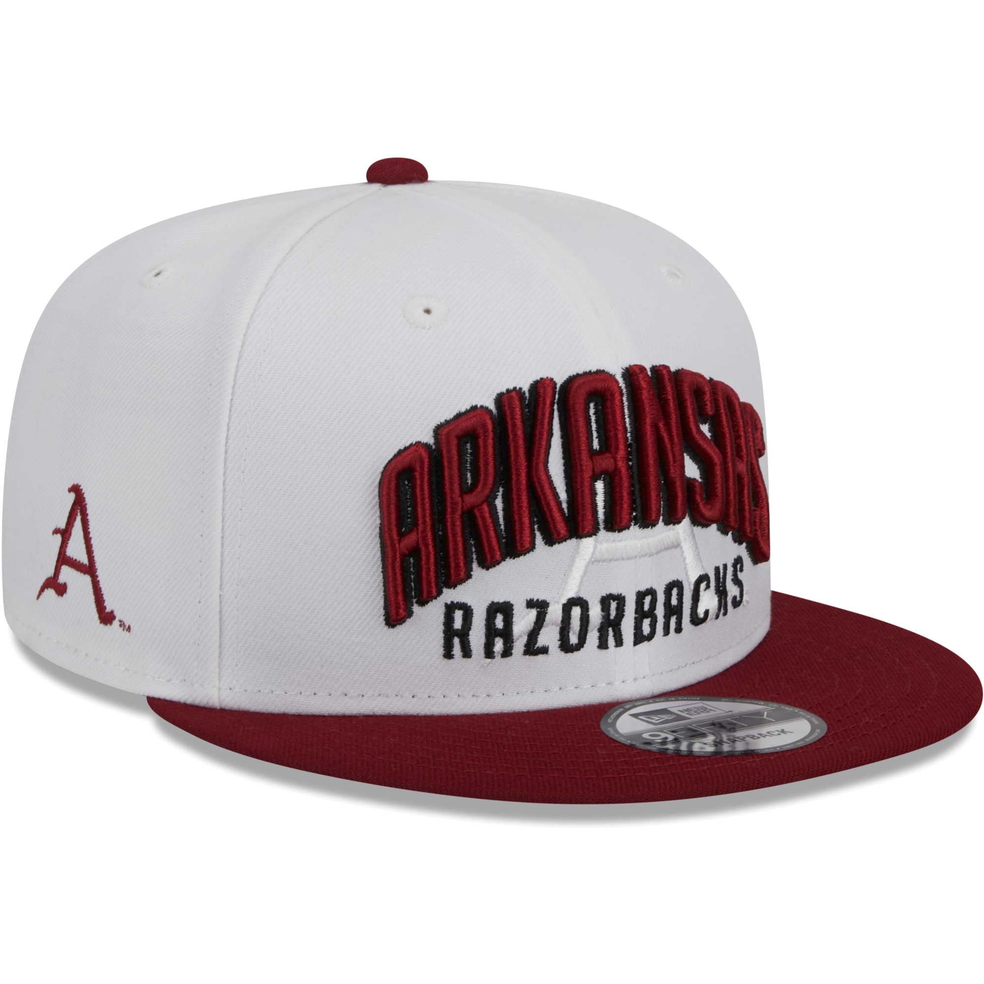 Youth Razorback Hat Men's New Era White/Cardinal Arkansas Razorbacks Two-Tone Layer 9FIFTY ...