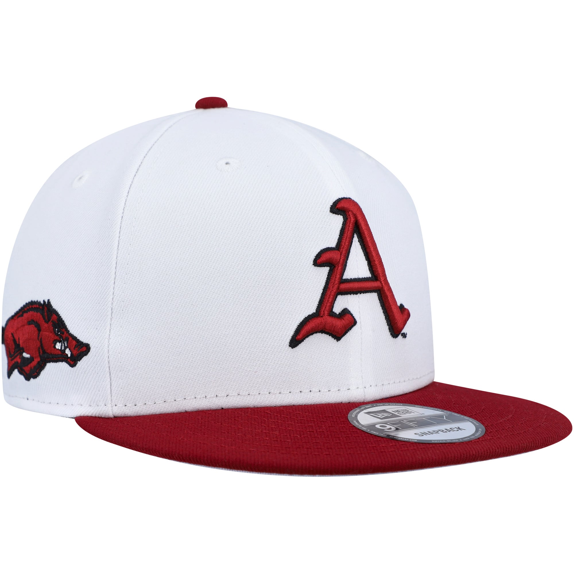 White Razorback Hat Men's New Era White/Cardinal Arkansas Razorbacks Two-Tone Mascot 9FIFTY ...