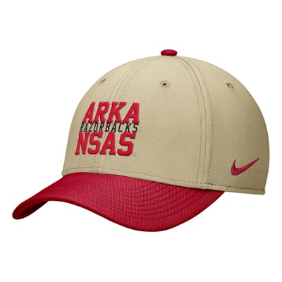 Casquette Nike Dri-FIT SwooshFlex des Arkansas Razorbacks - Beige/Cardinal