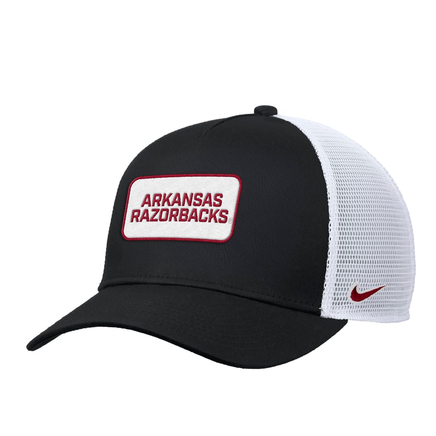 Black Razorback Men's Nike Black Arkansas Razorbacks 2025 On-Field Rise Trucker ...