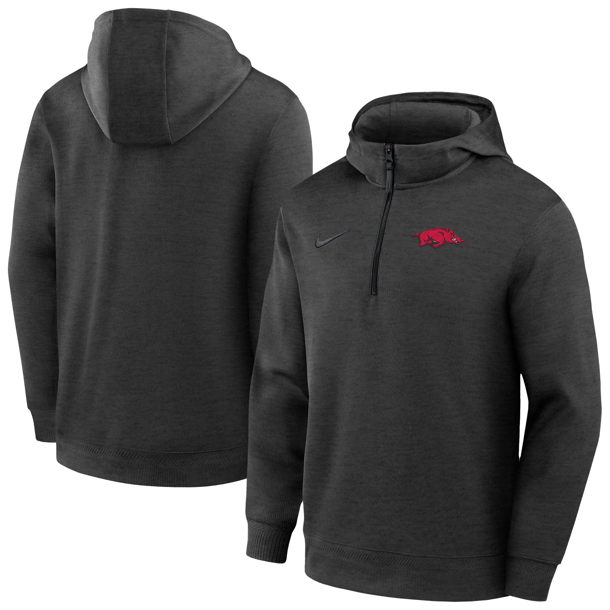 Men's Nike Black Arkansas Razorbacks Coaches Dri-FIT Half-Zip Hoodie