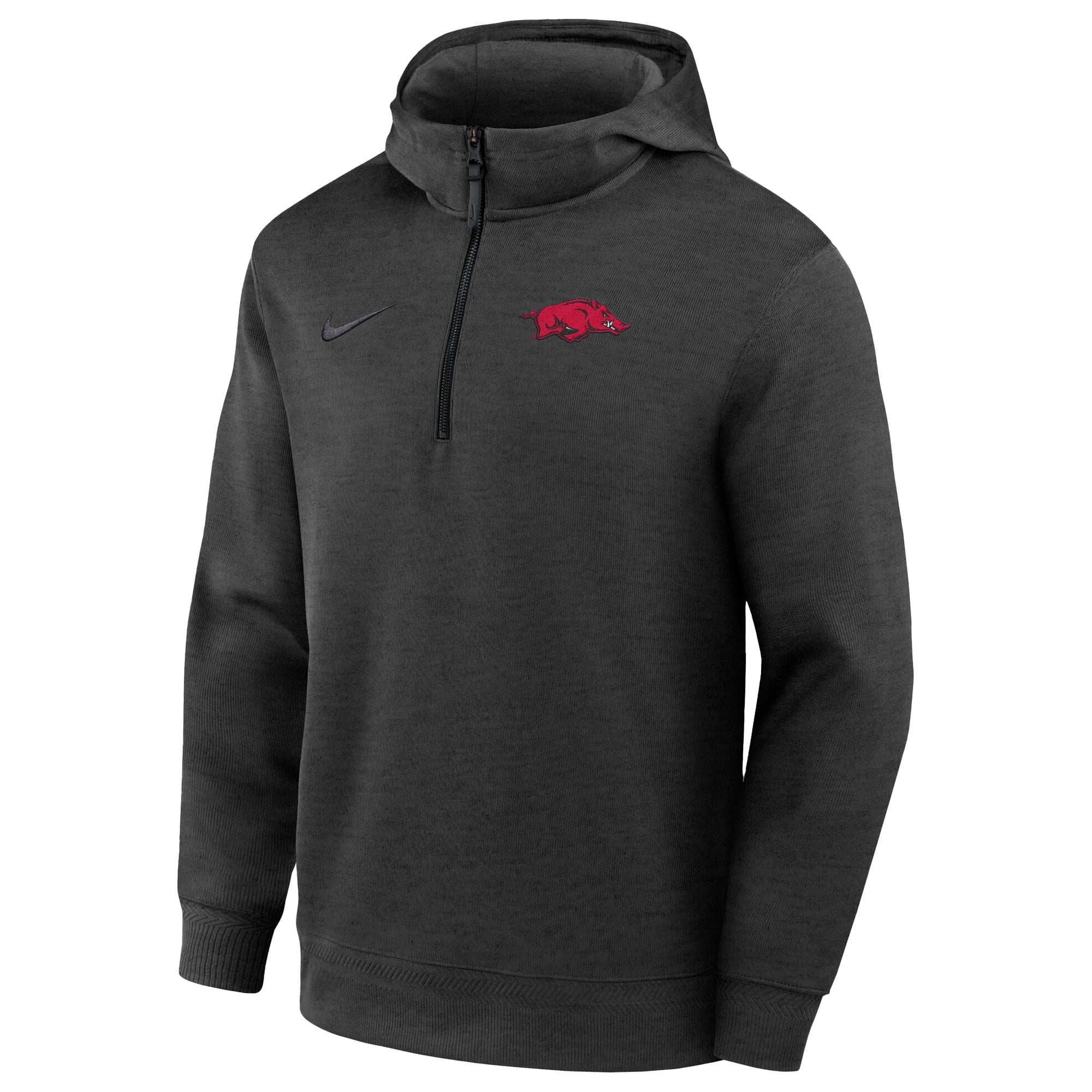 Men's Nike Black Arkansas Razorbacks Coaches Dri-FIT Half-Zip Hoodie