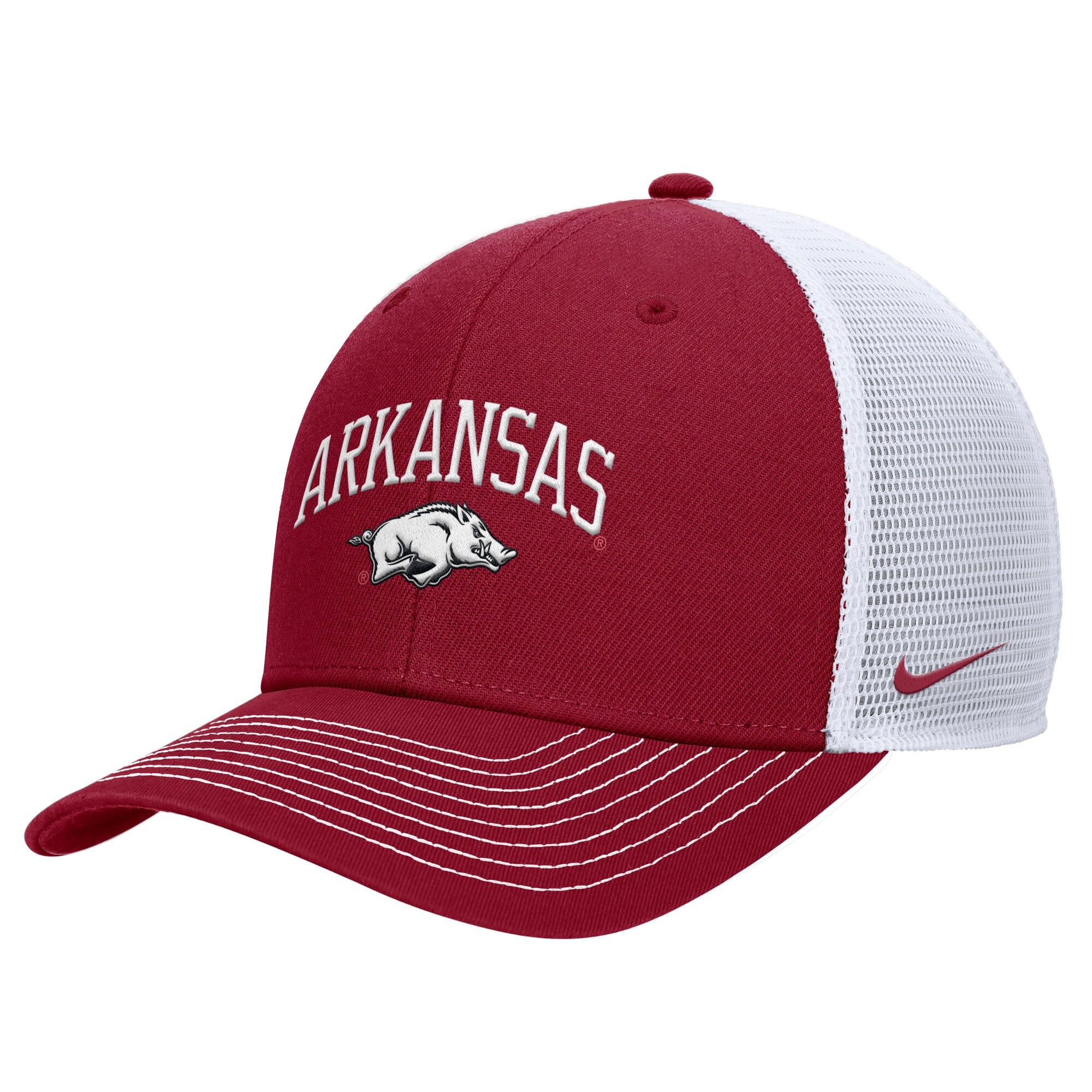 Casquette ajustable Nike Cardinal Arkansas Razorbacks Rise Trucker Dri-FIT pour homme