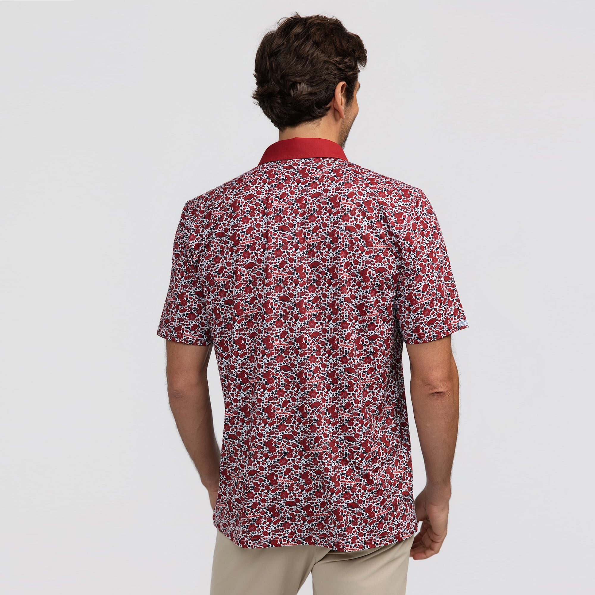 Men's Smith & Quinn Cardinal Arkansas Razorbacks Poppies Teddy Polo