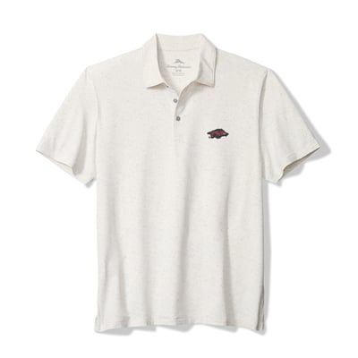 Arkansas Razorbacks Tommy Bahama Palm Dunes IslandZone Polo - White