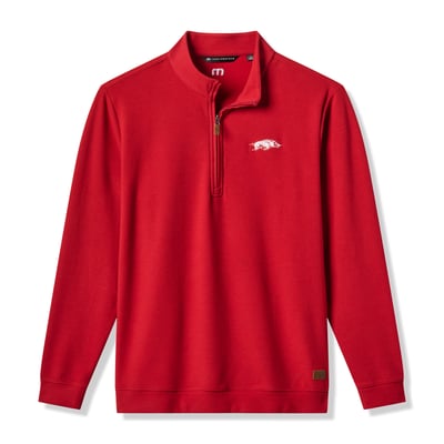 Arkansas Razorbacks TravisMathew Cloud Home Game Quarter-Zip Tri-Blend Pullover - Cardinal