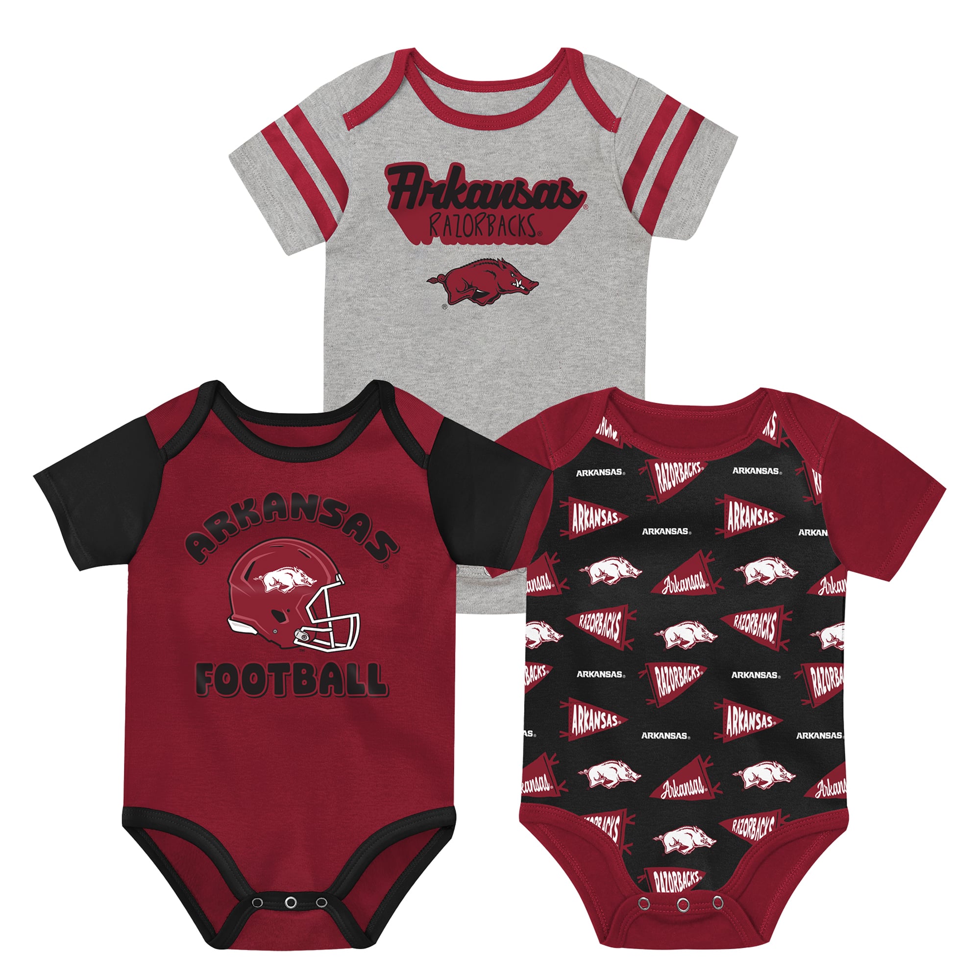 Newborn Outerstuff Cardinal Arkansas Razorbacks Star Player Three-Piece Bodysuit Set