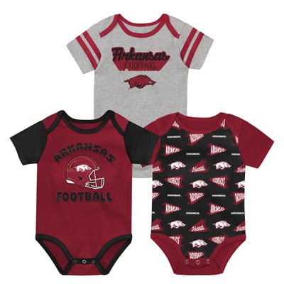 Ensemble trois pièces pour nouveau-né Arkansas Razorbacks Outerstuff Star Player - Rouge