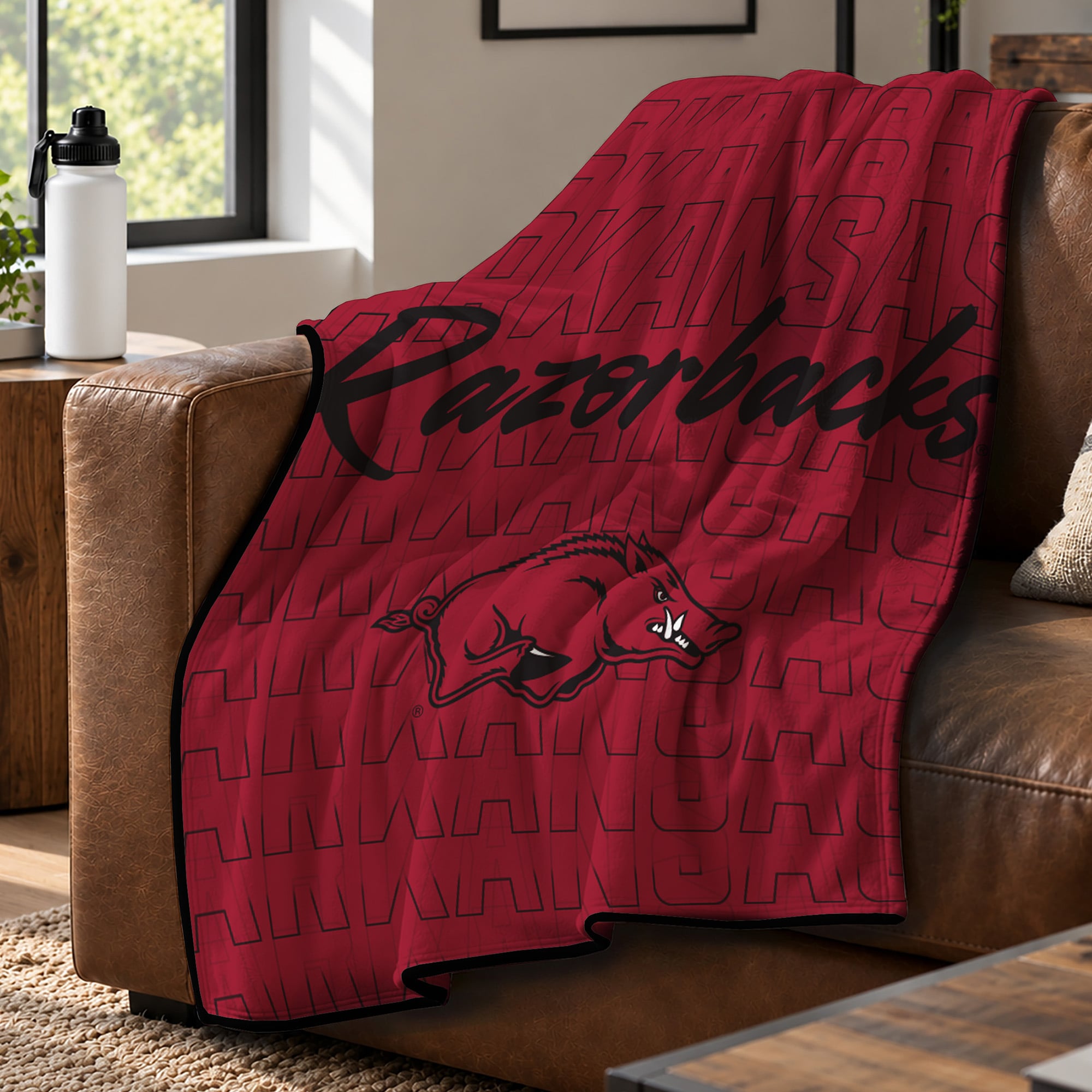 Pegasus Arkansas Razorbacks Echo Script Fade 50" x 60" Ultra Soft Throw Blanket