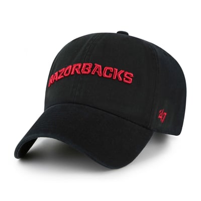  Arkansas Razorbacks '47 Unisex Clean Up Adjustable Hat - Black