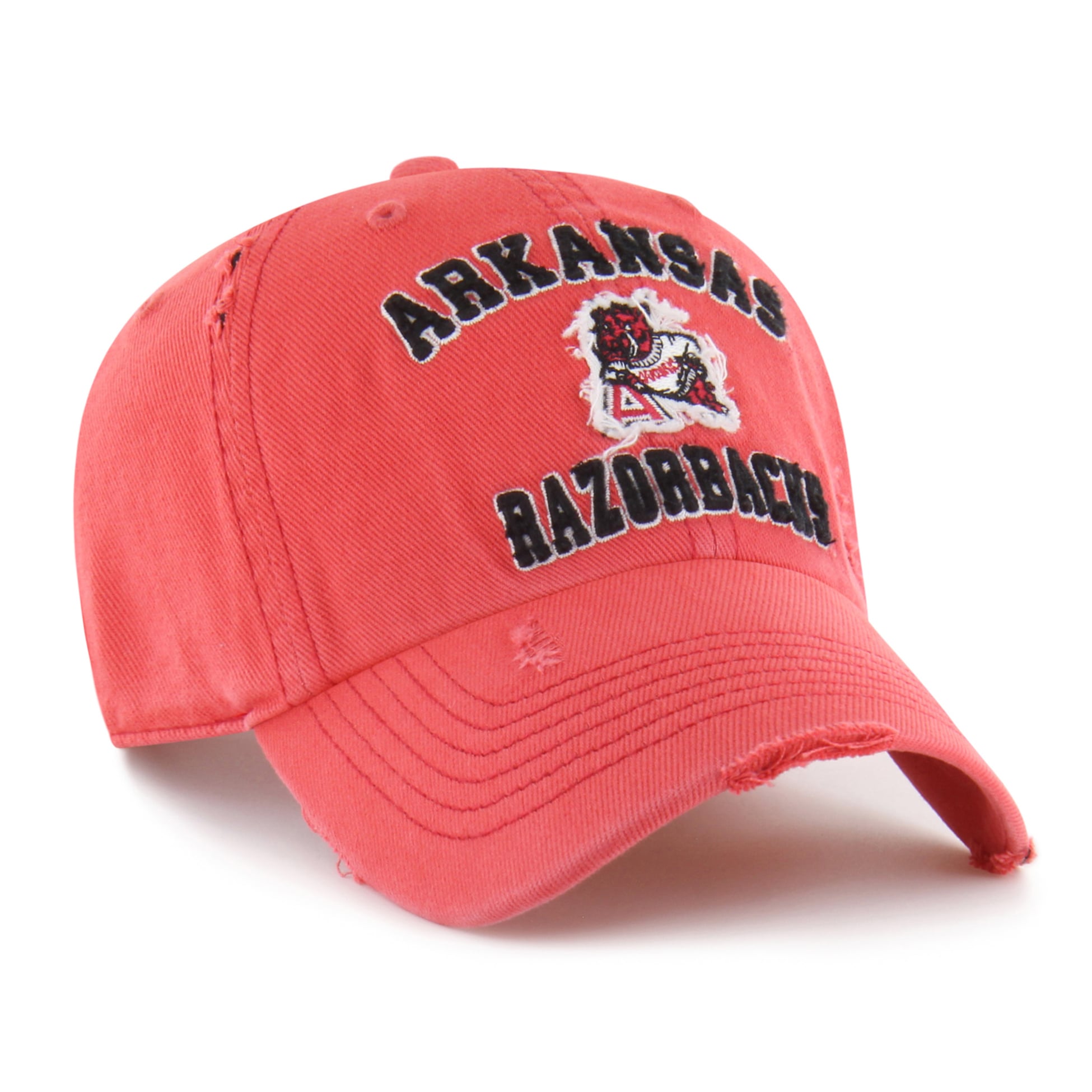 Casquette unisexe '47 Cardinal Arkansas Razorbacks Well-Worn Seymore Clean Up ajustable