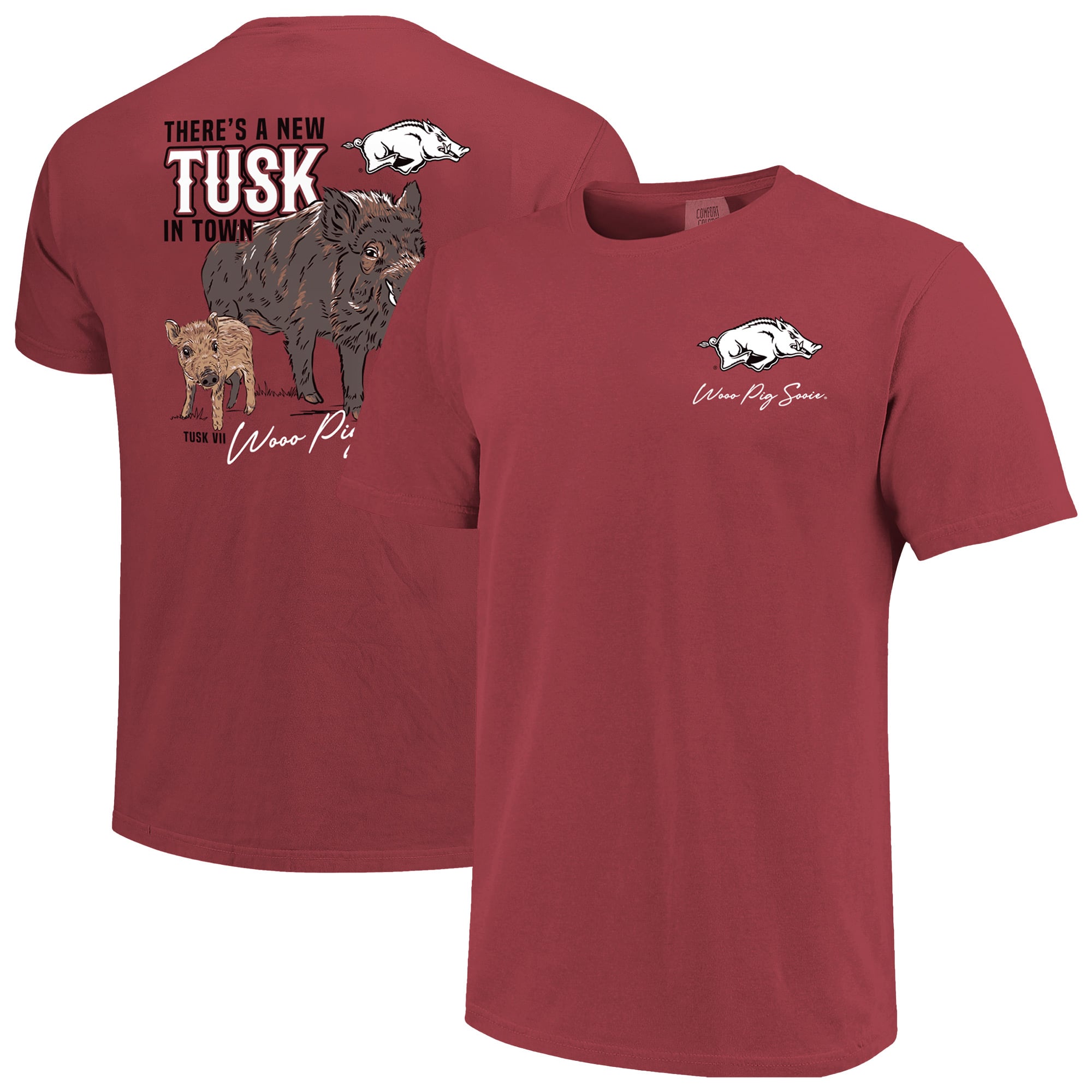 T-shirt unisexe Cardinal Arkansas Razorbacks New Tusk Town Hyper Local Comfort Colors
