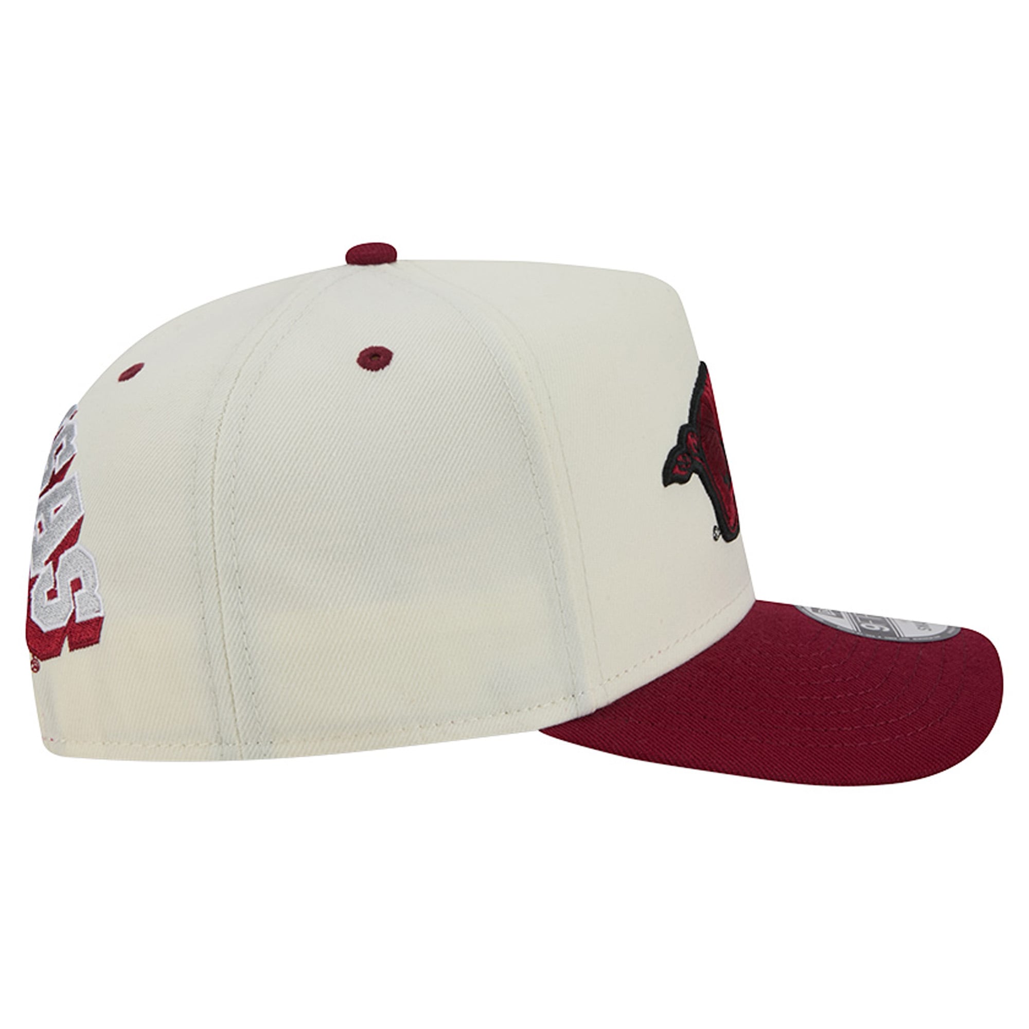 Casquette unisexe New Era blanche/rouge Arkansas Razorbacks 9FIFTY à fermeture snapback A-Frame