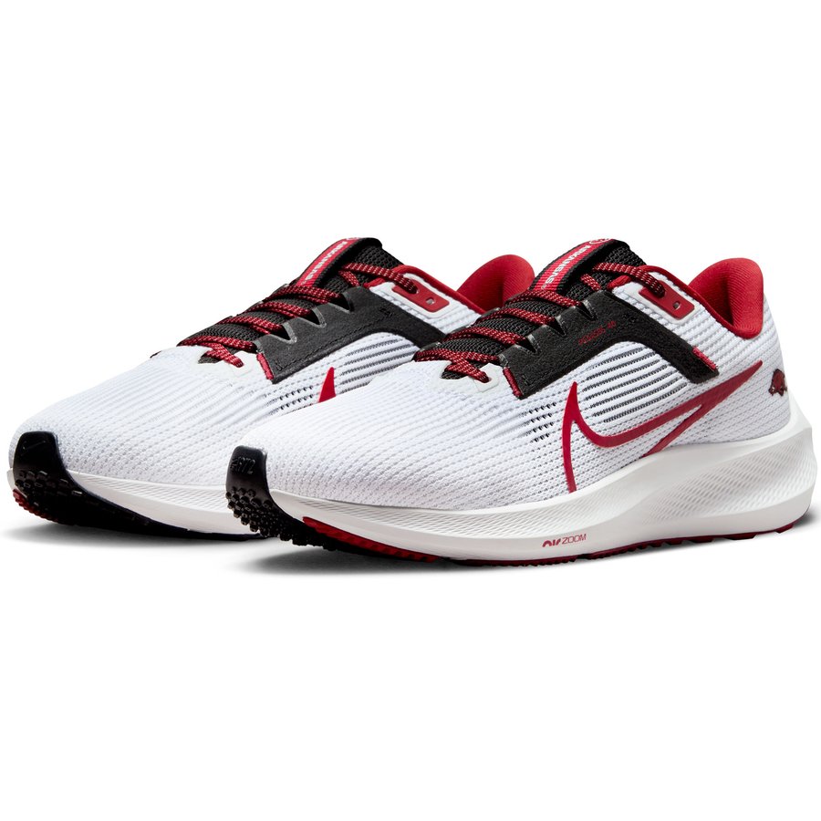 Arkansas Running Razorback Unisex Nike White Arkansas Razorbacks Zoom Pegasus 40 Running Shoe