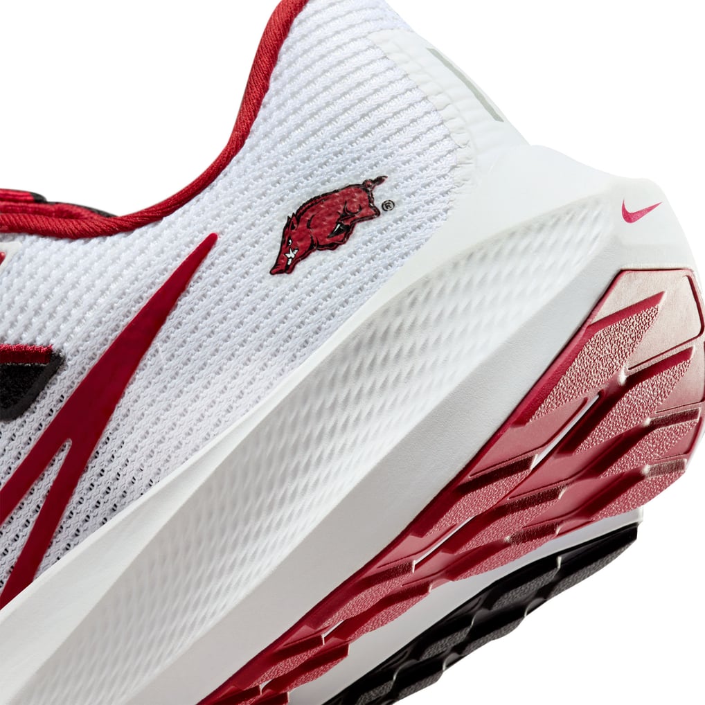 Nike Air Zoom Pegasus 40 Official Arkansas Razorbacks Running Shoes + Slides Check out the new Arkansas NCAA Nike Zoom Pegasus 41 running  main image 3