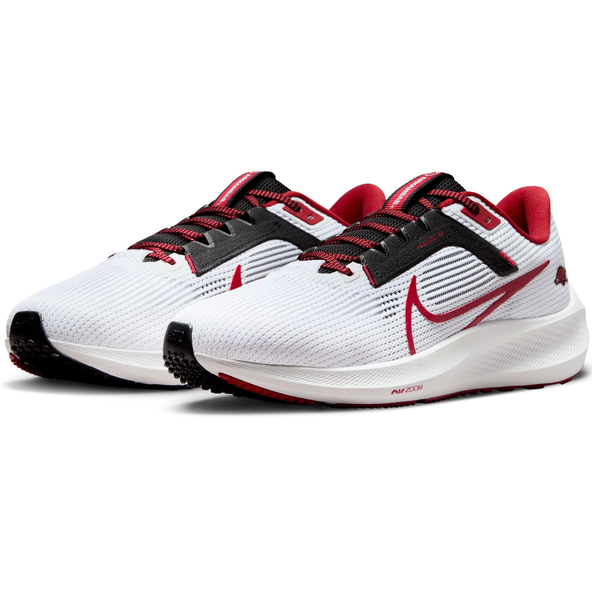 White Razorback Unisex Nike White Arkansas Razorbacks Zoom Pegasus 40 Running Shoe