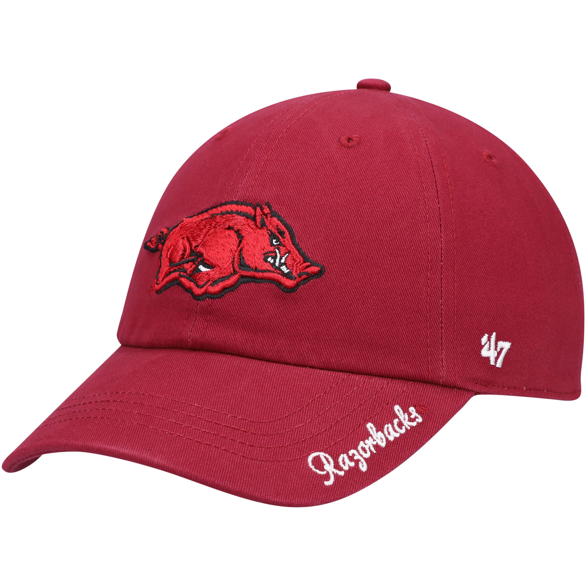 Ladies Razorback Hat Women's '47 Cardinal Arkansas Razorbacks Miata Clean Up Logo Adjustable Hat